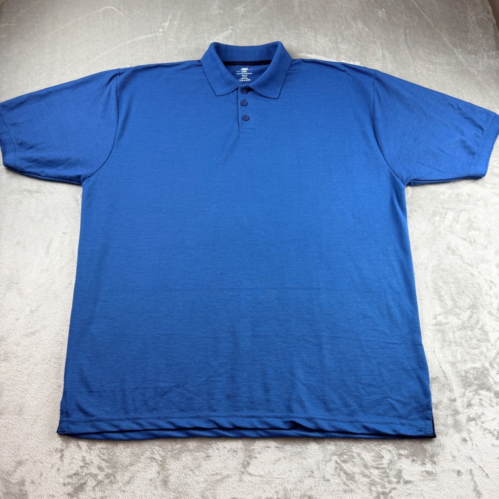 Red Rhino Men's 3XL Blue Short Sleeve Polo Shirt Cotton Blend RN141335‎ PO-1785